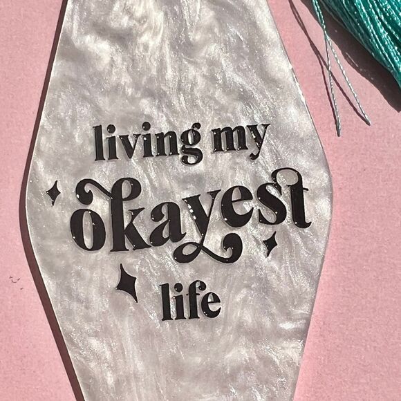 Positive Affirmations Resin Tassle Keychains - Picture 3 of 5